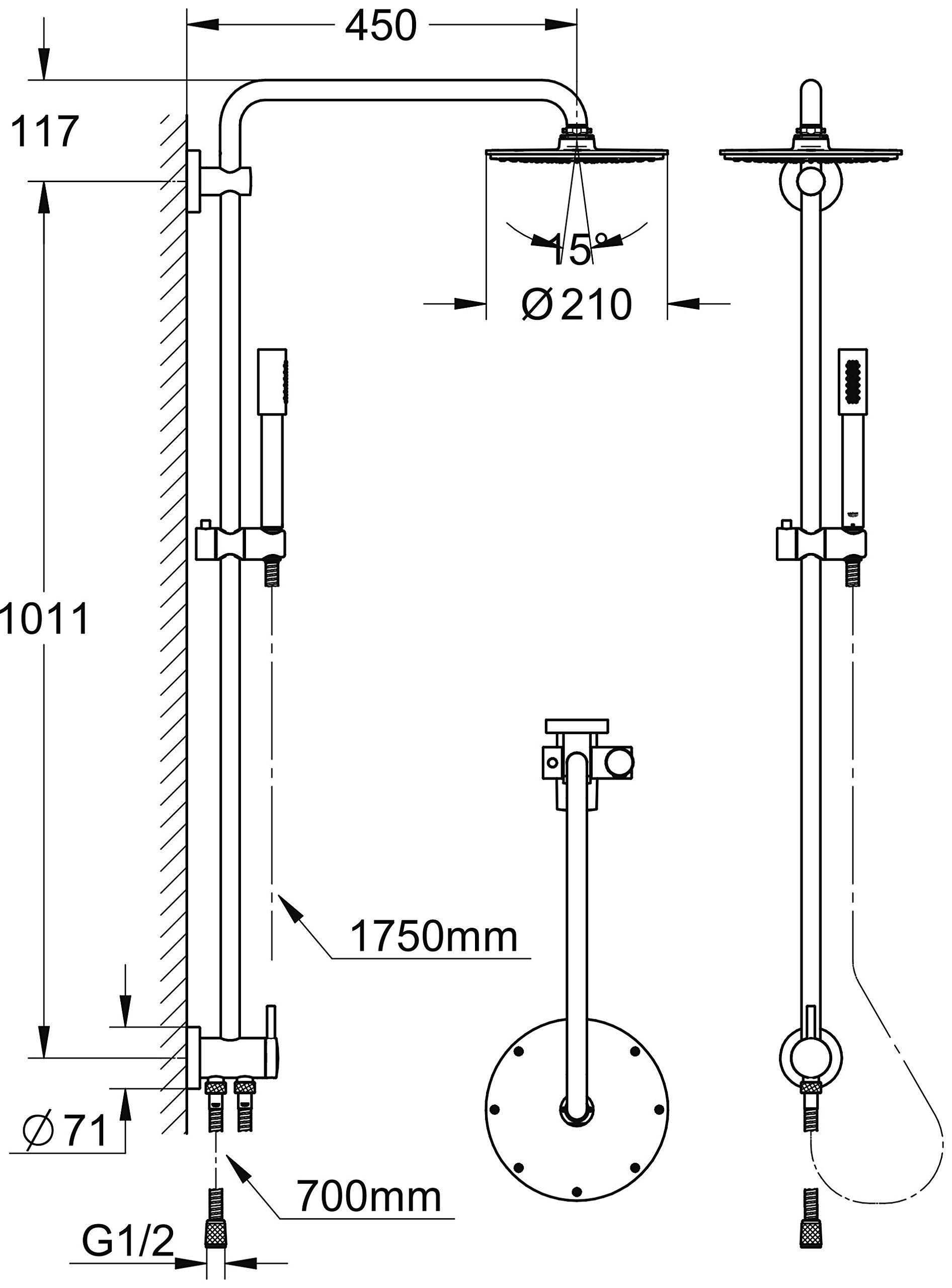 Amazon.co.jp: グローエ(GROHE) シャワーシステム ダイバータ切替